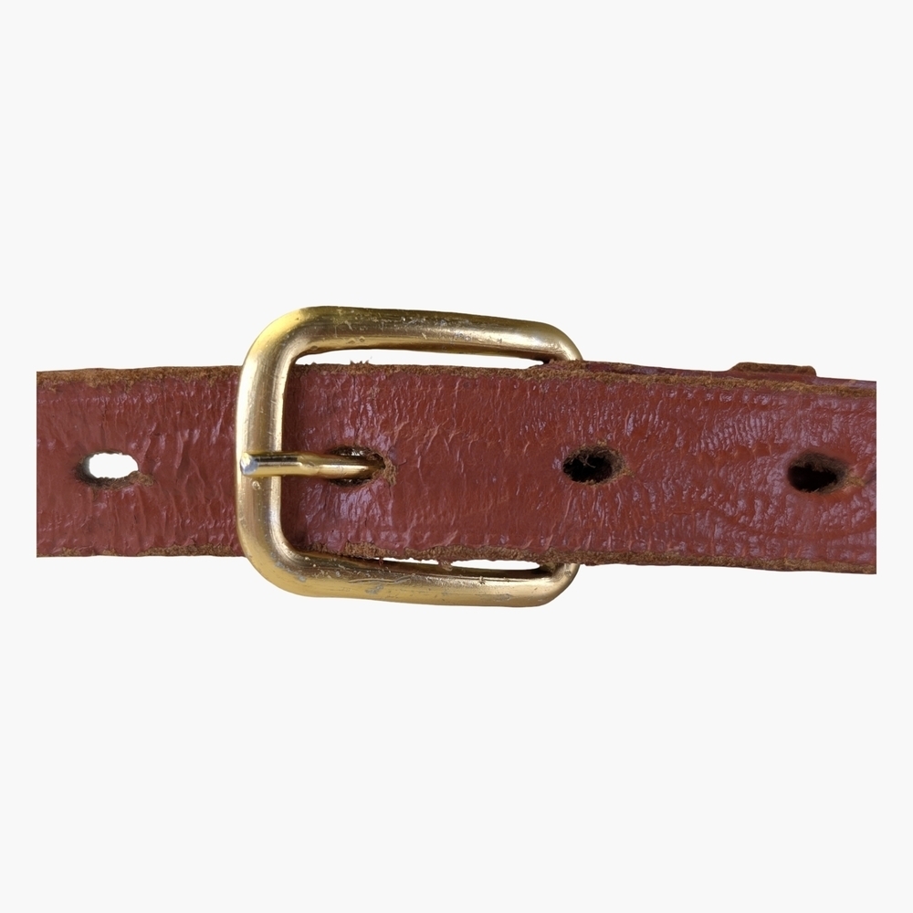 Vintage Tooled Leather Beaded Slim Belt | Western Boho | 29"-33" Waist - Picture 4 of 7